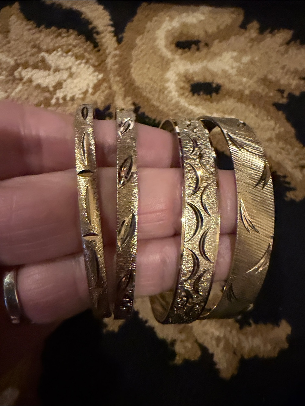 Gold-Tone Textured Bangle Bracelet Set - Women's Jewelry